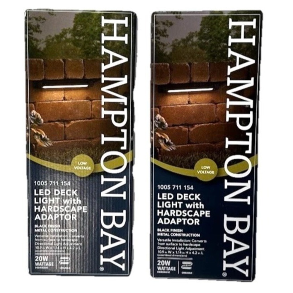2 Pack Hampton Bay‎ 166 Lumen Low Voltage Black LED Outdoor Deck Light